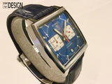 Tag Heuer Monaco. blue dial. Steve McQueen.