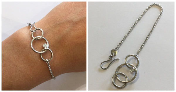 Bracelet en or blanc - Cercles.