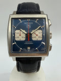 Tag Heuer Monaco. blue dial. Steve Mcqueen.
