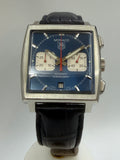 Tag Heuer Monaco. blue dial. Steve Mcqueen.